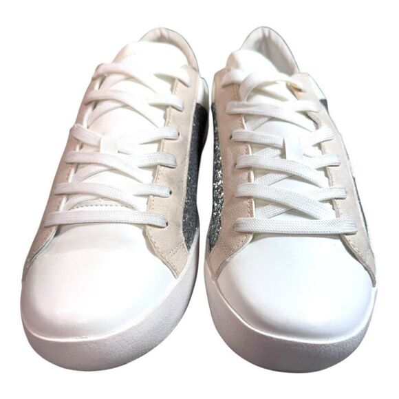 Zaylee White & Glitter Silver Lace-Up Sneakers With Stars US 10 Shoes Tennis SEE - Picture 8 of 16